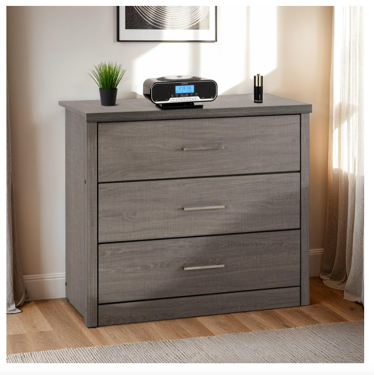 Lisbon 3 Drawer Cabinet Black Grain