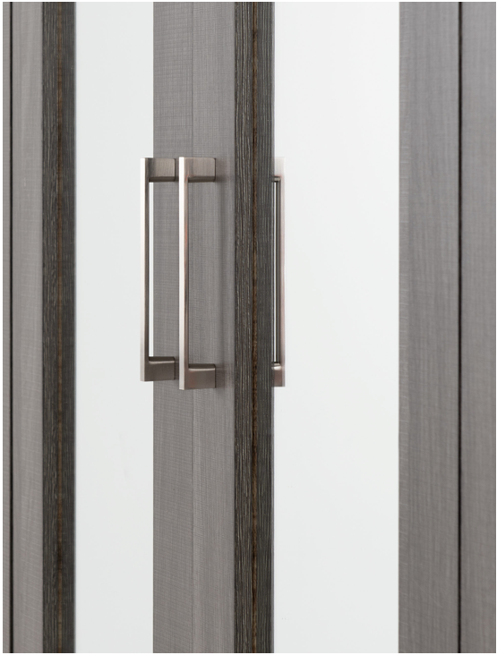 Lisbon 4 Door 2 Drawer Mirrored Wardrobe Black Grain