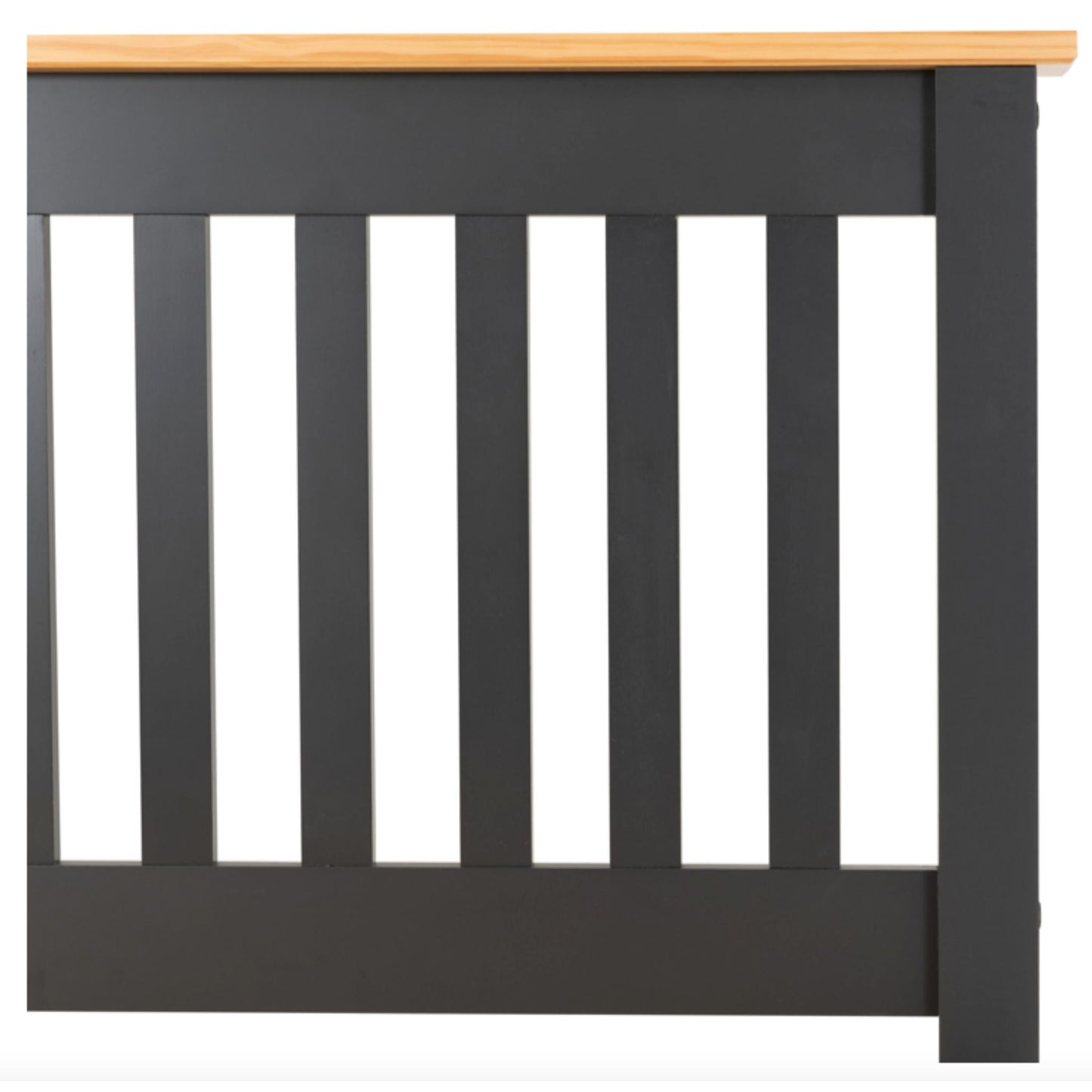 Monaco High Foot End Grey Double Bed In Grey Lacquer and Oak