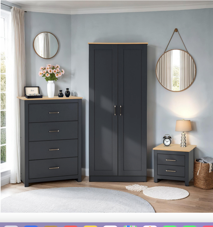 Portland Trio Bedroom Range Are/Oak Effect