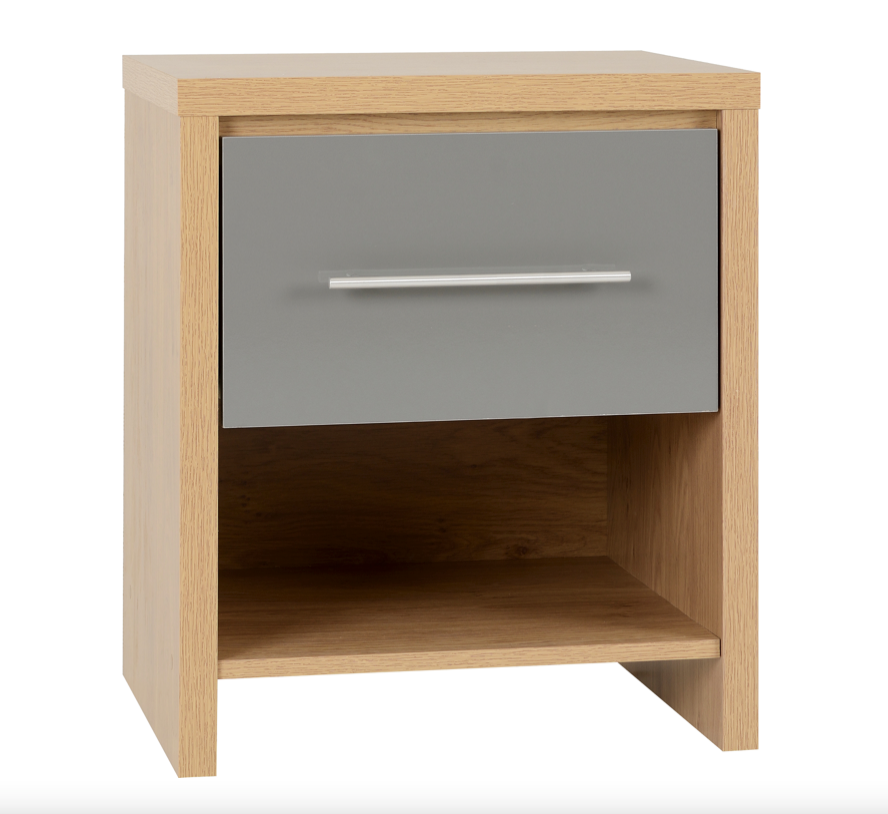 Seville Grey 1 Drawer Bedside Table