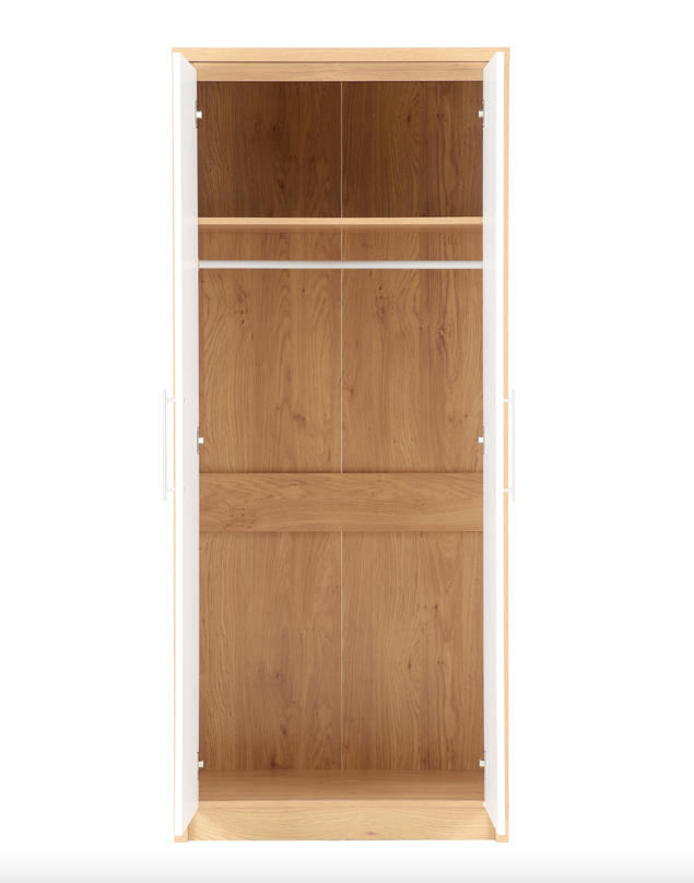 Seville White 2 Door Wardrobe