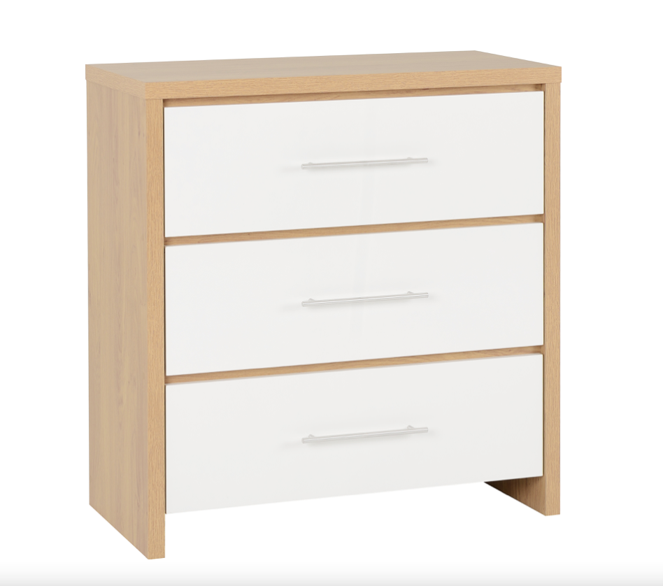 Seville White 3 Drawer Chest