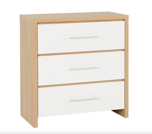 Seville White 3 Drawer Chest