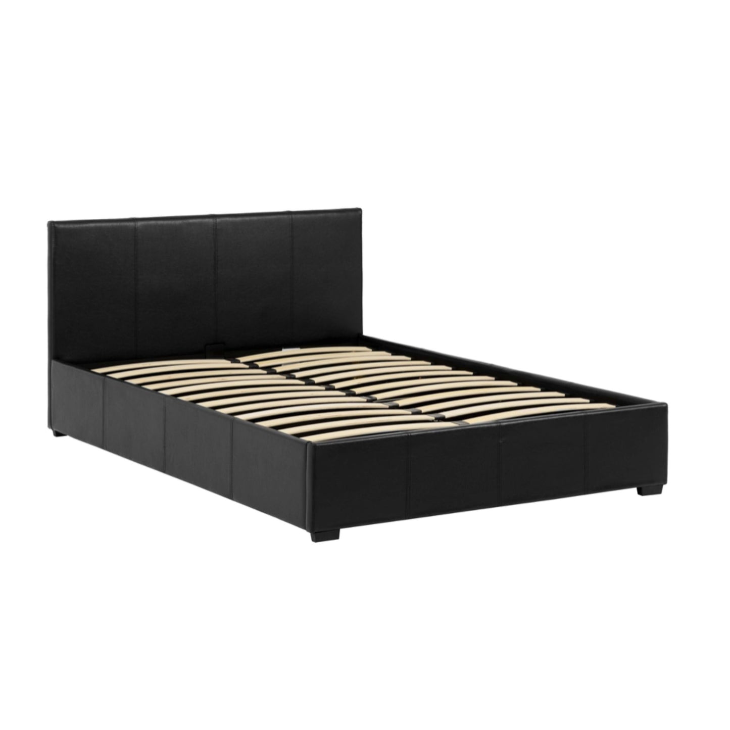 Waverley 5" Storage Divan Bed in Black Faux Leather