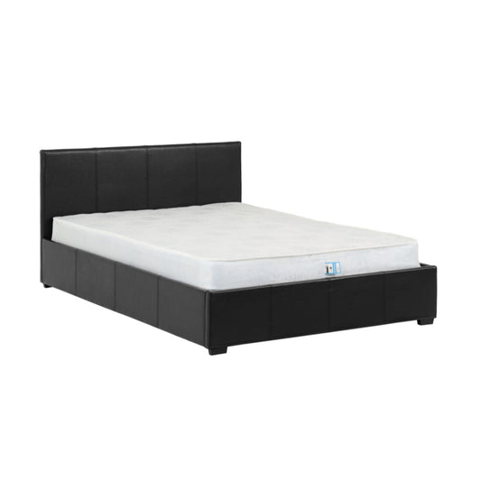 Waverley 5" Storage Divan Bed in Black Faux Leather