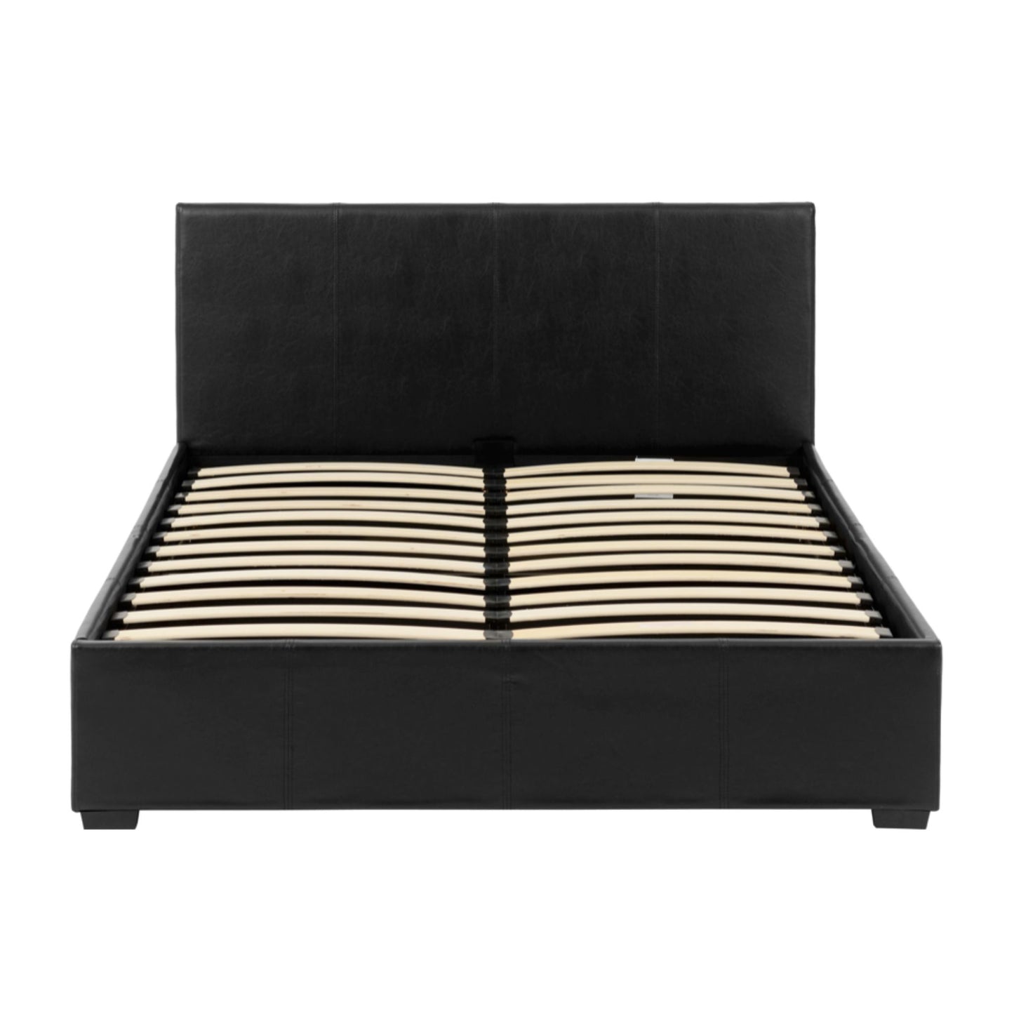 Waverley 5" Storage Divan Bed in Black Faux Leather