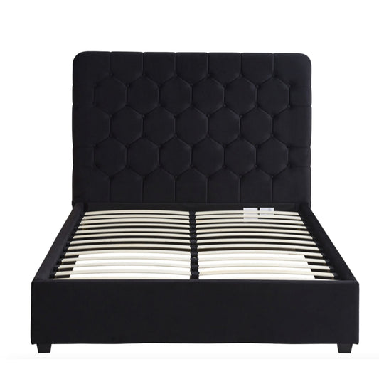 Madison Black Velvet 5Ft Bed