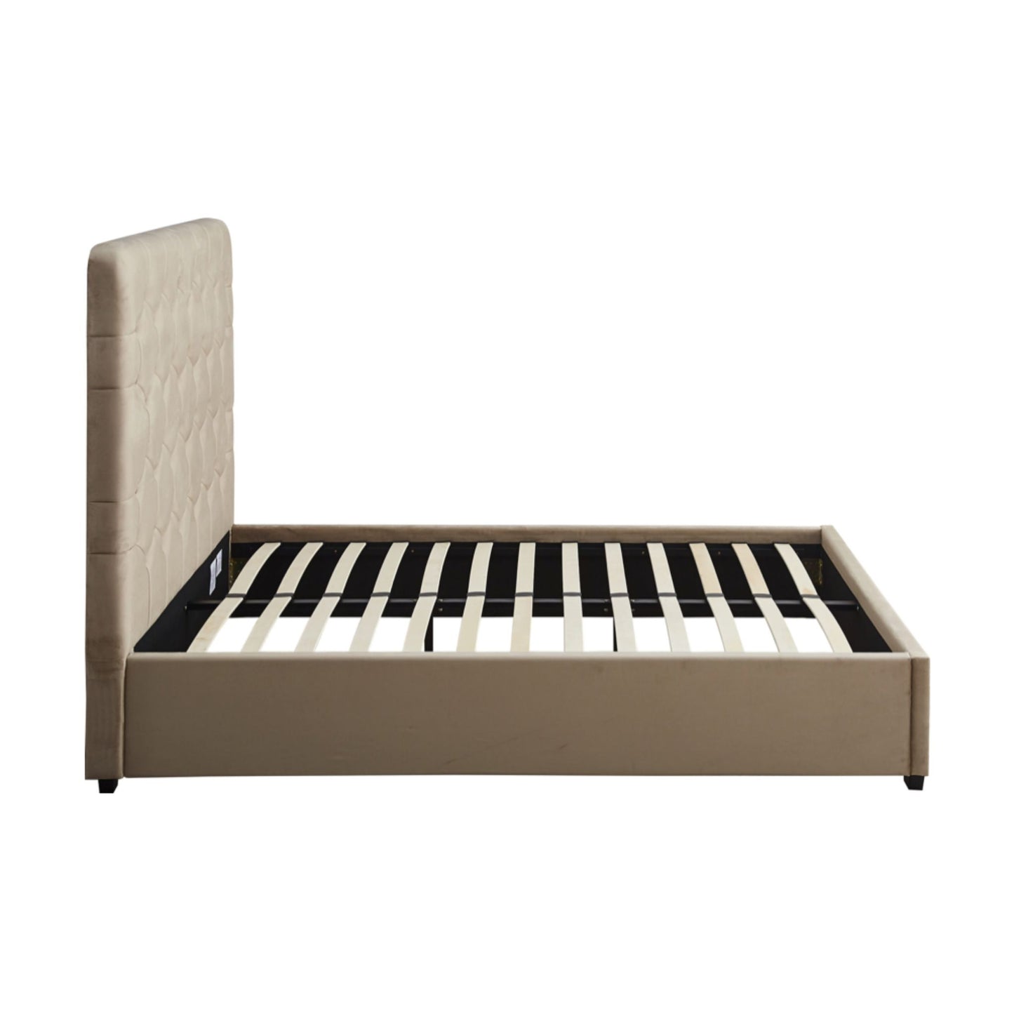 Madison Fawn Velvet kingsize bed