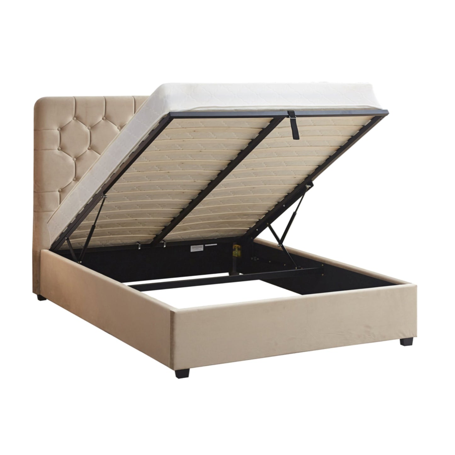 Madison Fawn Velvet Storage Bed