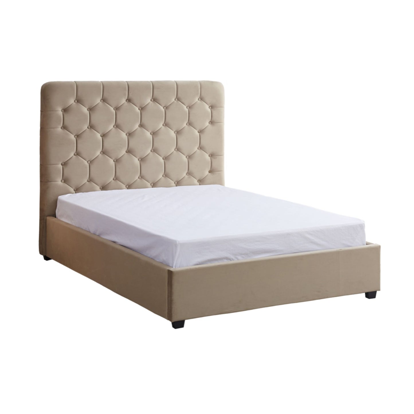 Madison Fawn Velvet kingsize bed