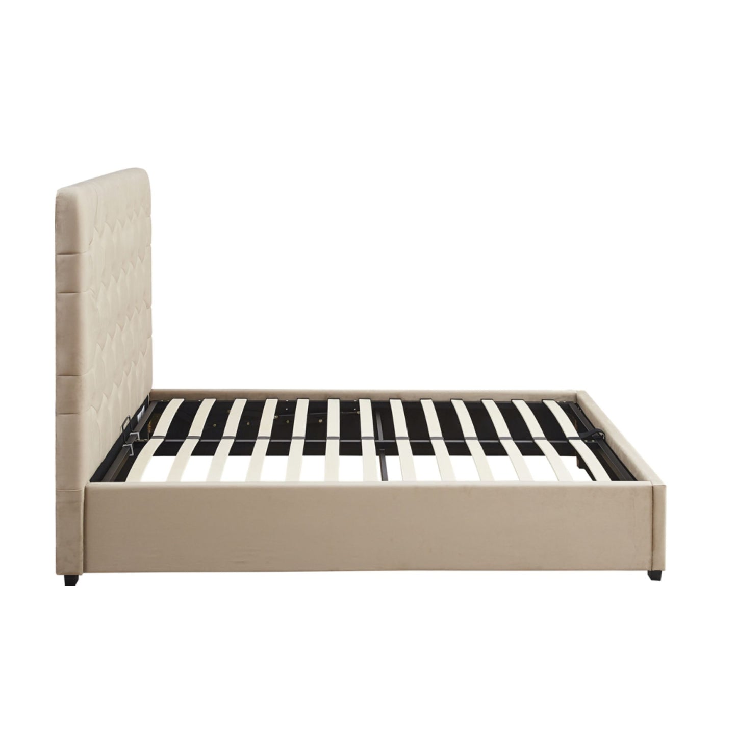 Madison Fawn Velvet Kingsize Storage Bed
