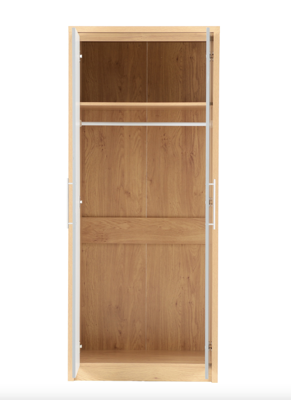 Seville Grey Veneer 2 Door Wardrobe