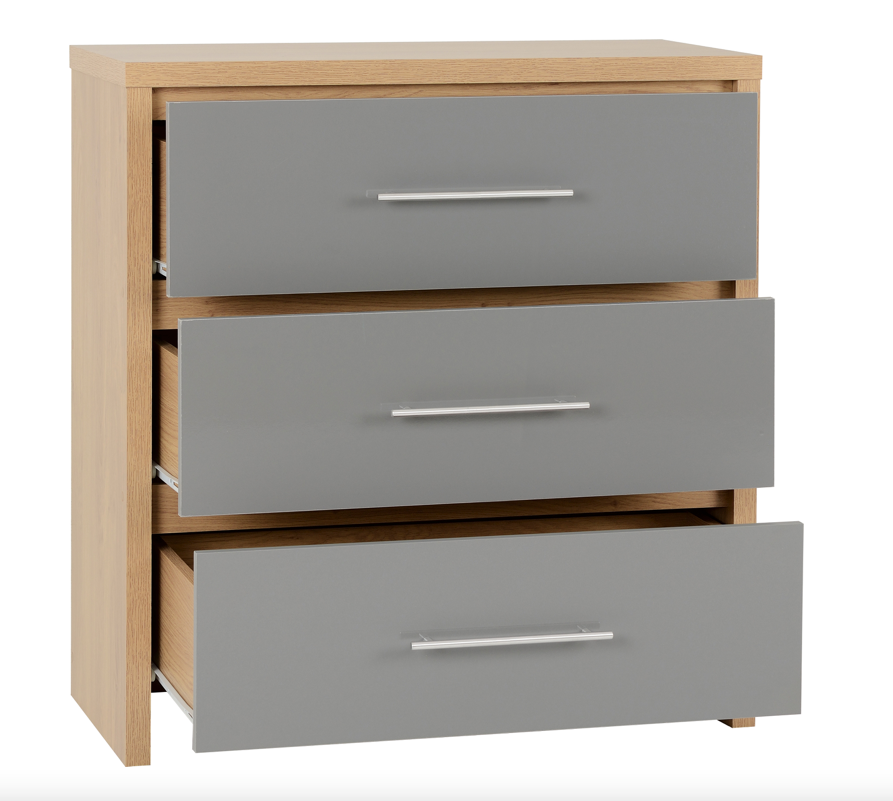 Seville Grey 3 Drawer cabinet