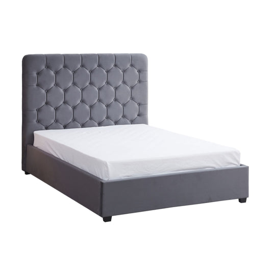 Madison Grey Velvet Kingsize Storage Bed
