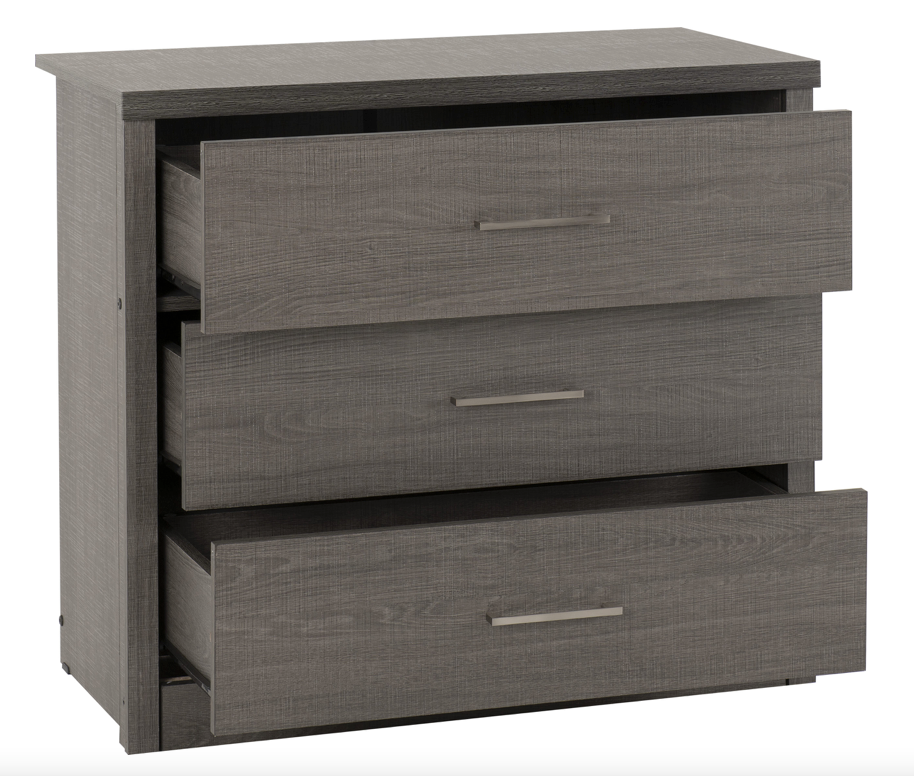 Lisbon 3 Drawer Cabinet Black Grain