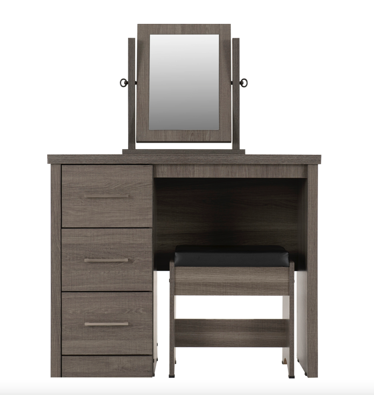 Lisbon 3 Piece Dressing Table Set Black Grain