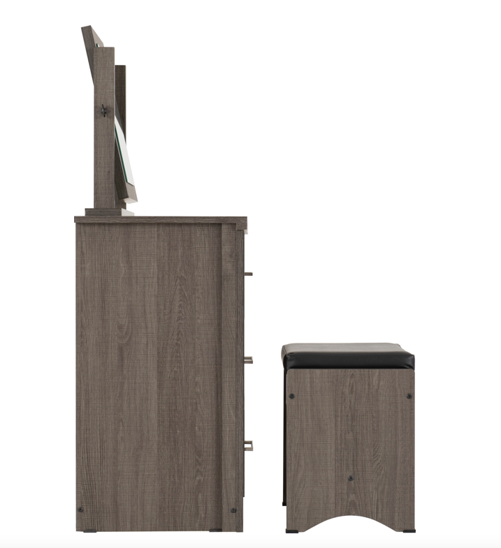 Lisbon 3 Piece Dressing Table Set Black Grain