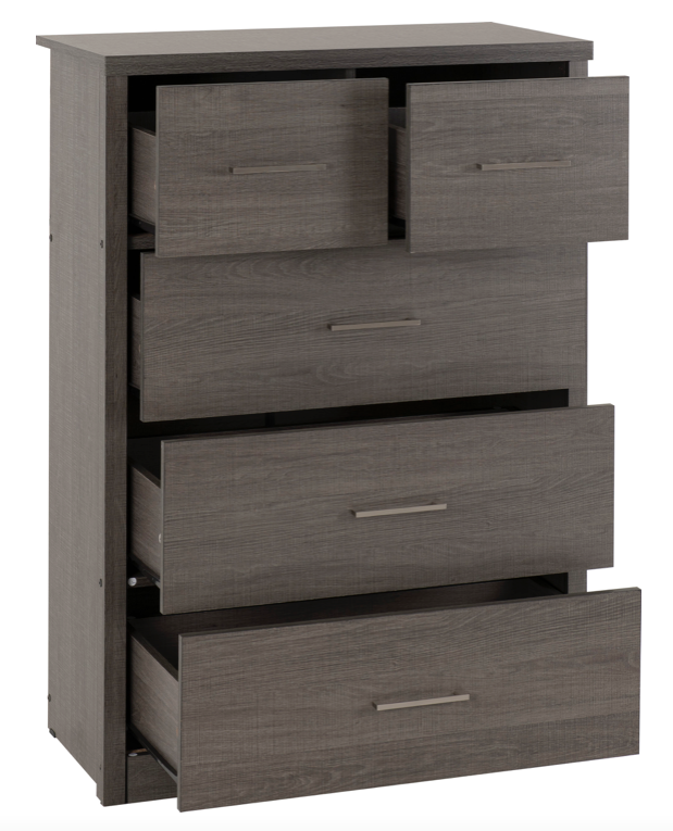 Lisbon 3+2Drawer Cabinet Black Grain