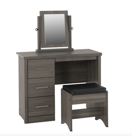 Lisbon 3 Piece Dressing Table Set Black Grain