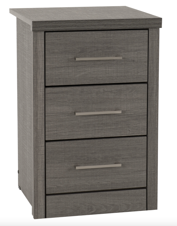 Lisbon Bedside Cabinet Black Grain
