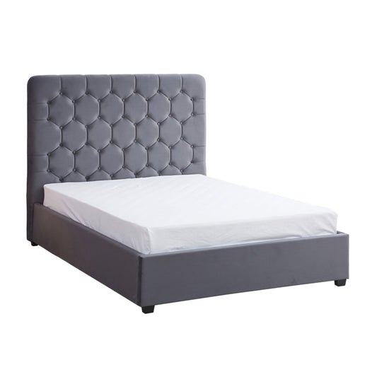Madison Grey Velvet Bed