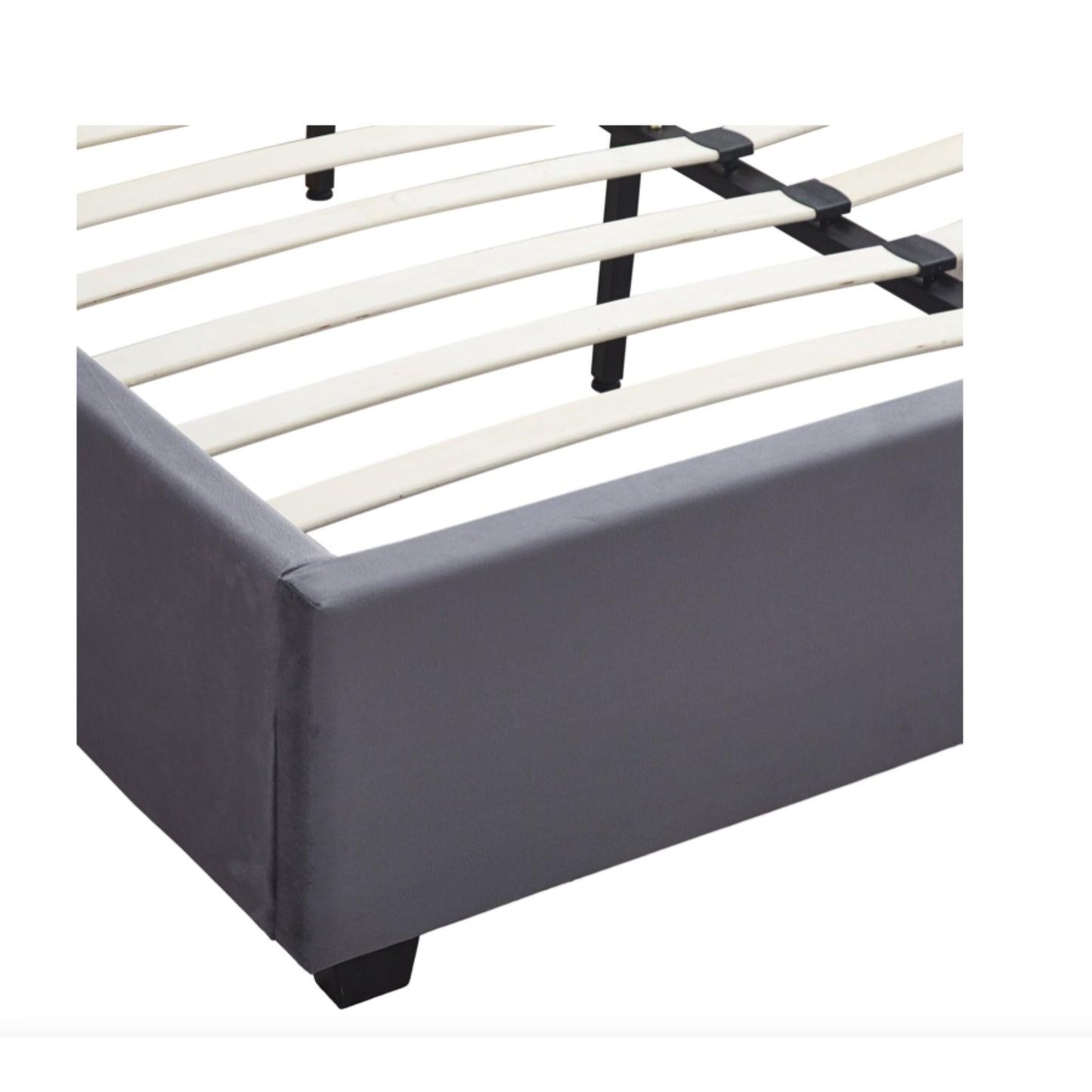 Madison Kingsize bed in Grey Velvet