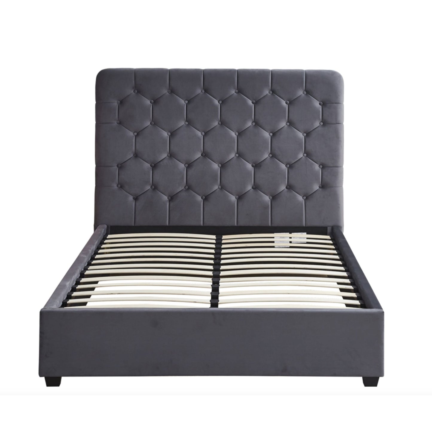 Madison Bed 4'6 Bed Grey Velvet Fabric