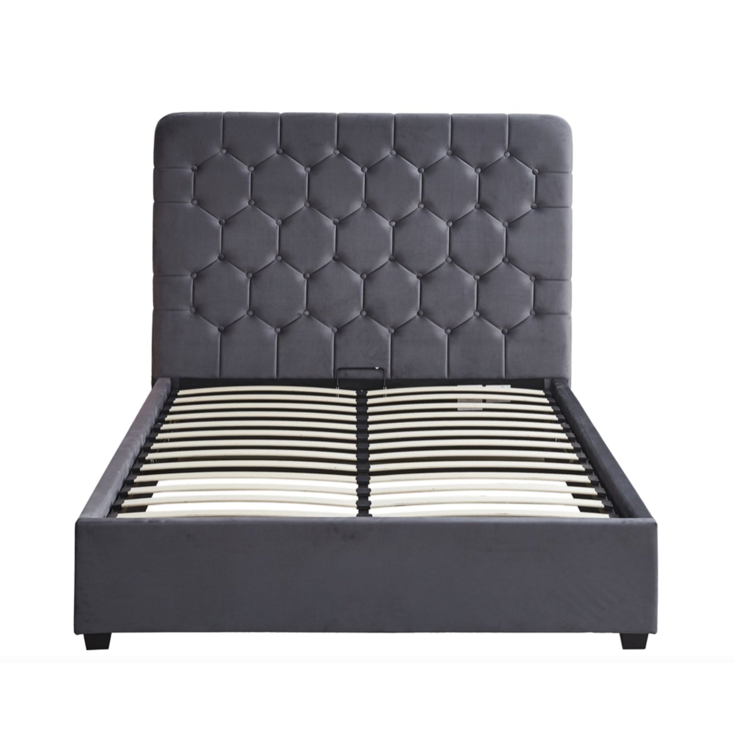 Madison Grey Velvet Kingsize Storage Bed