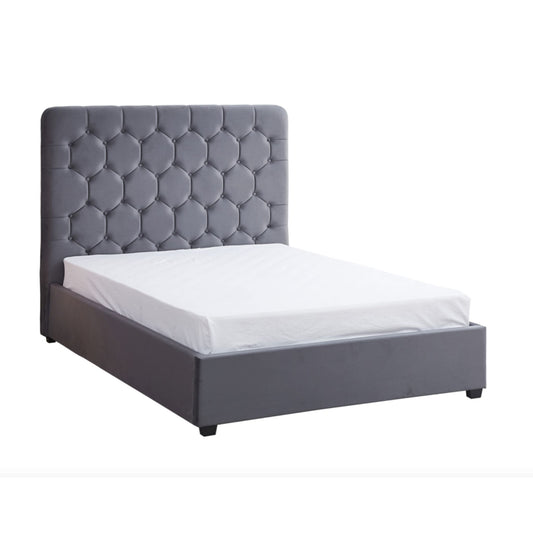 Madison Bed 4'6 Bed Grey Velvet Fabric