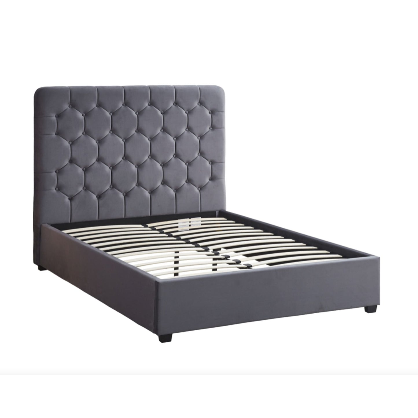 Madison Bed 4'6 Bed Grey Velvet Fabric