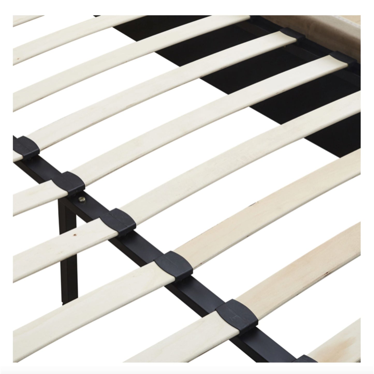 Fawn Velvet Madison Double Bed.