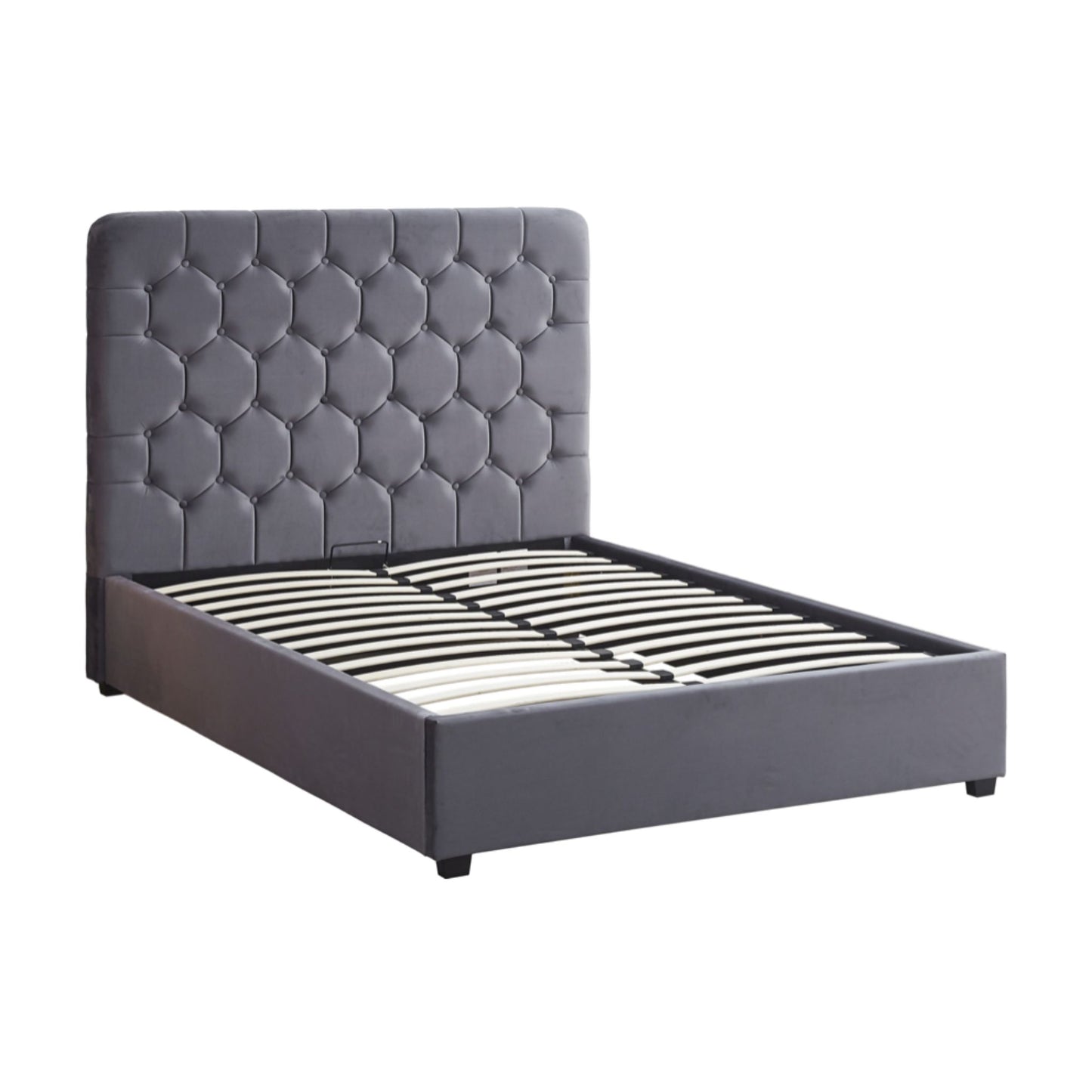 Madison Grey Velvet Kingsize Storage Bed