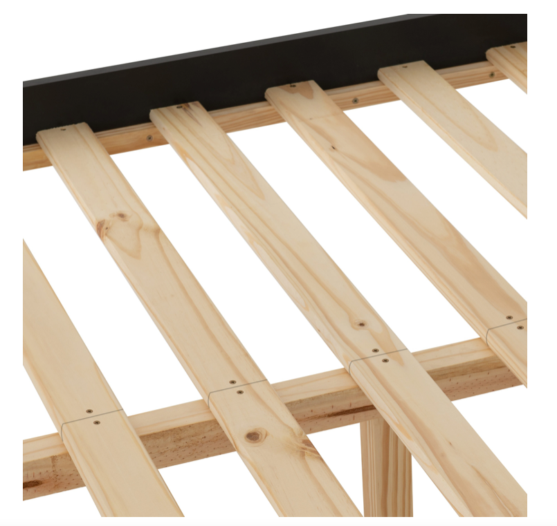 Monaco 4"6 Bed with High Foot End Finished in Grey Laquer and Oak.