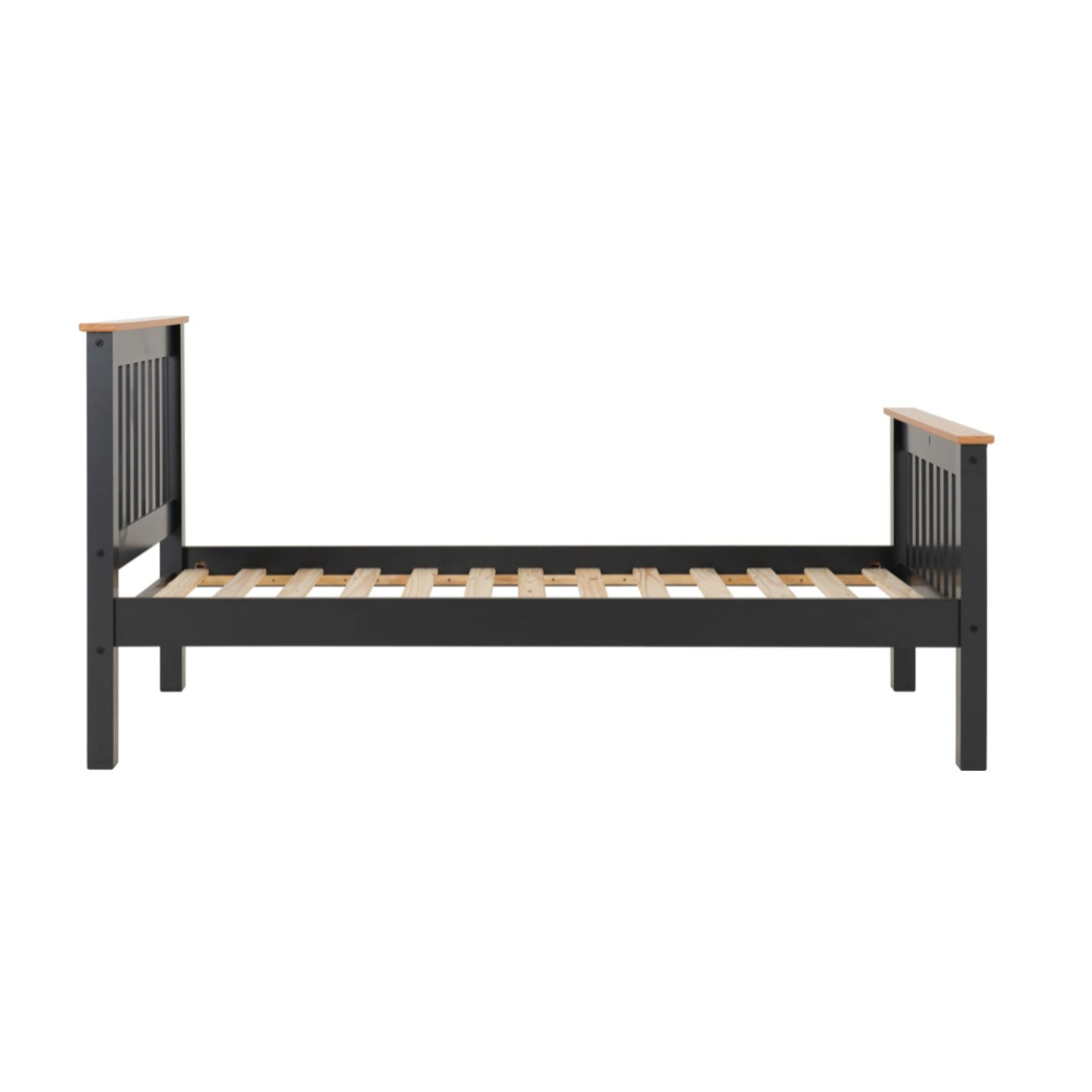 Monaco High Foot end Single Bed in Grey/Oak