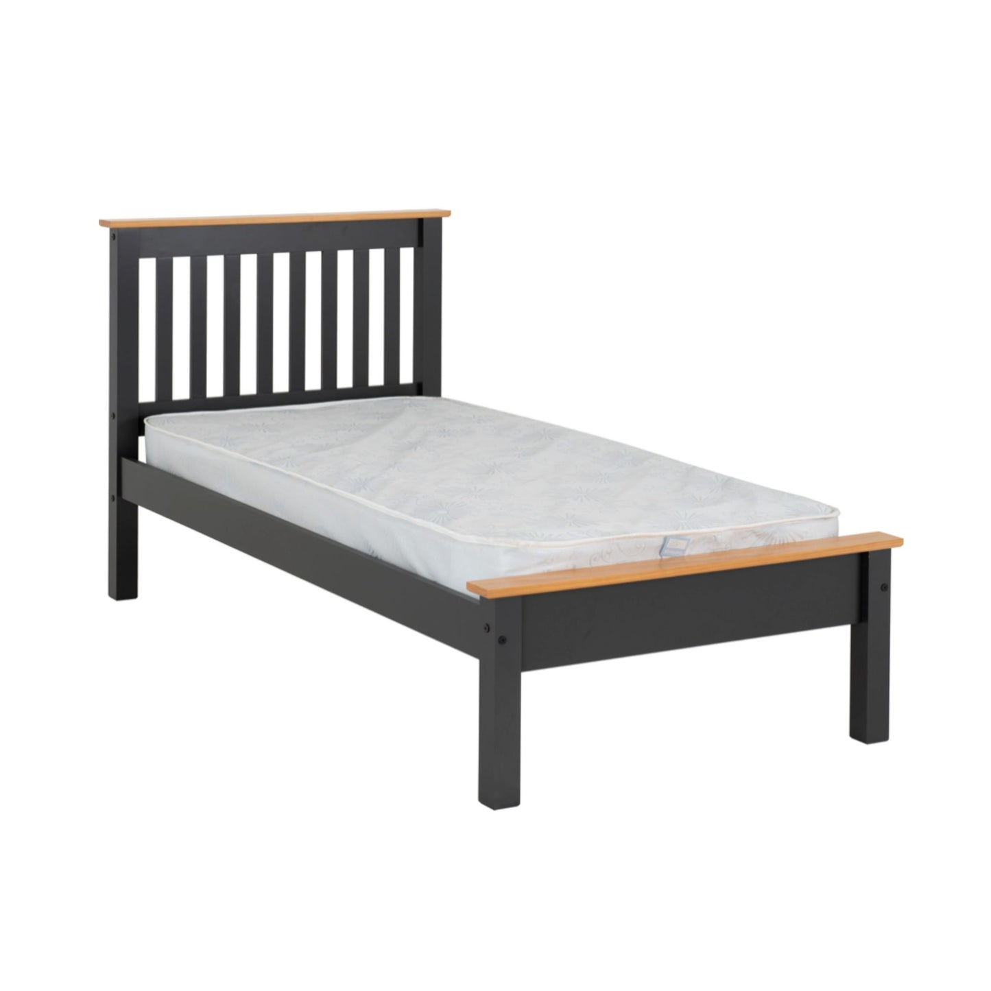 Monaco 3ft Low End bed in Grey and Oak