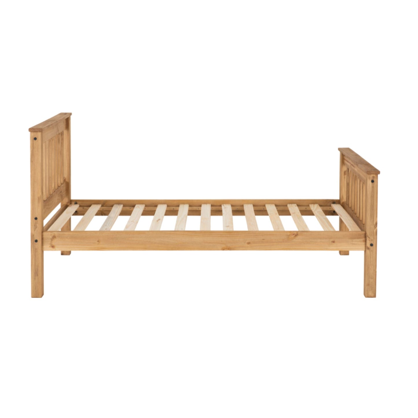 Monaco High foot End Single Bed waxed Pine Finish