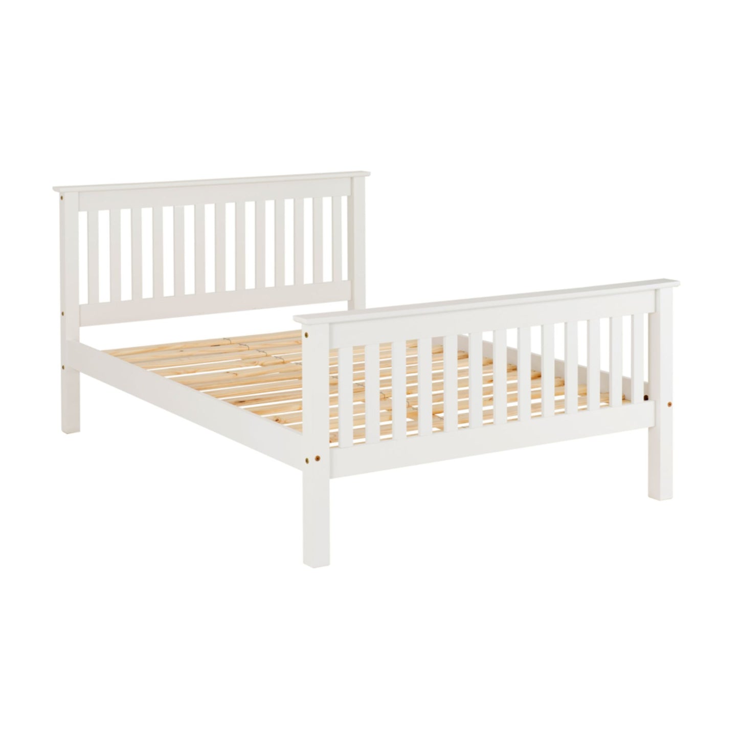 Monaco High Foot End Double Bed in White Lacquer