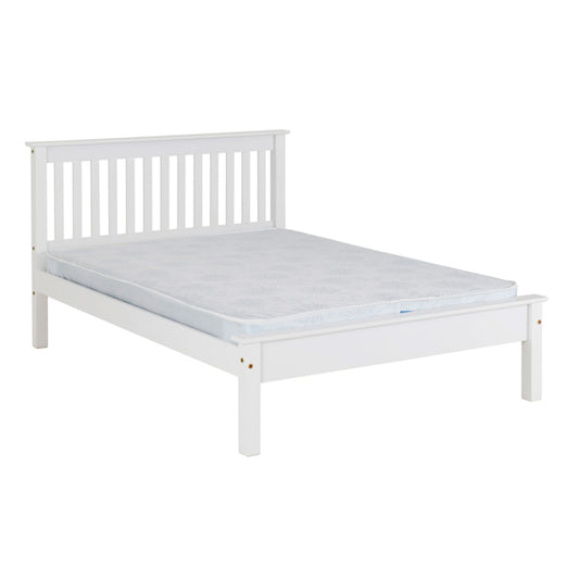 Monaco White Low Foot End Double Bed in White Lacquer