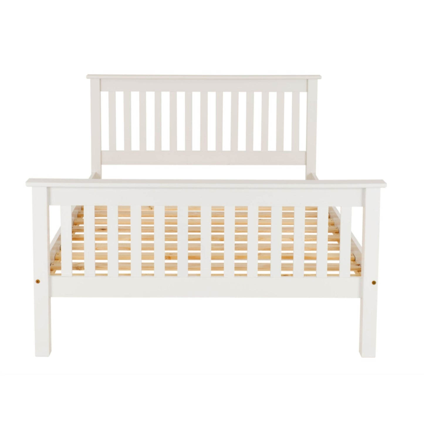 Monaco High Foot End Double Bed in White Lacquer