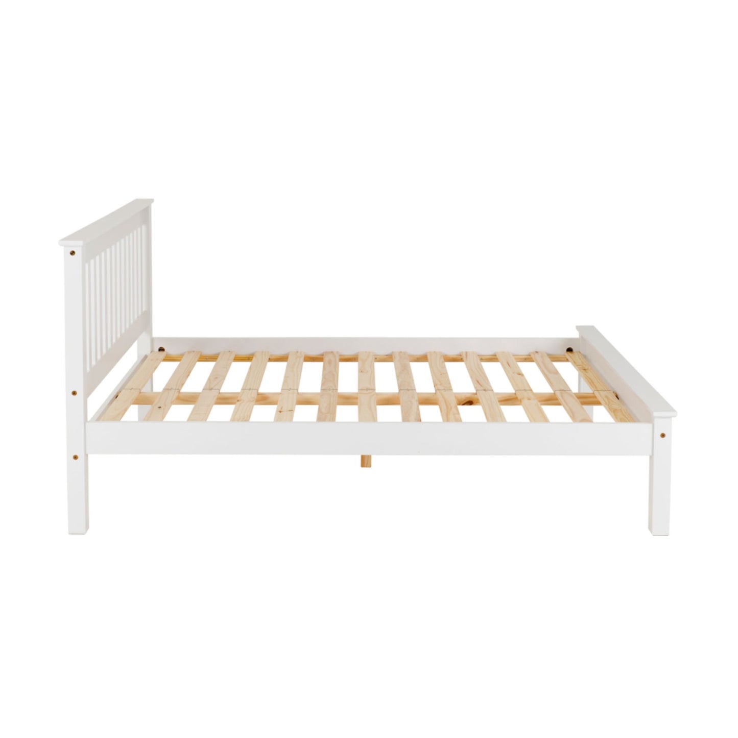 Monaco White Low Foot End Double Bed in White Lacquer