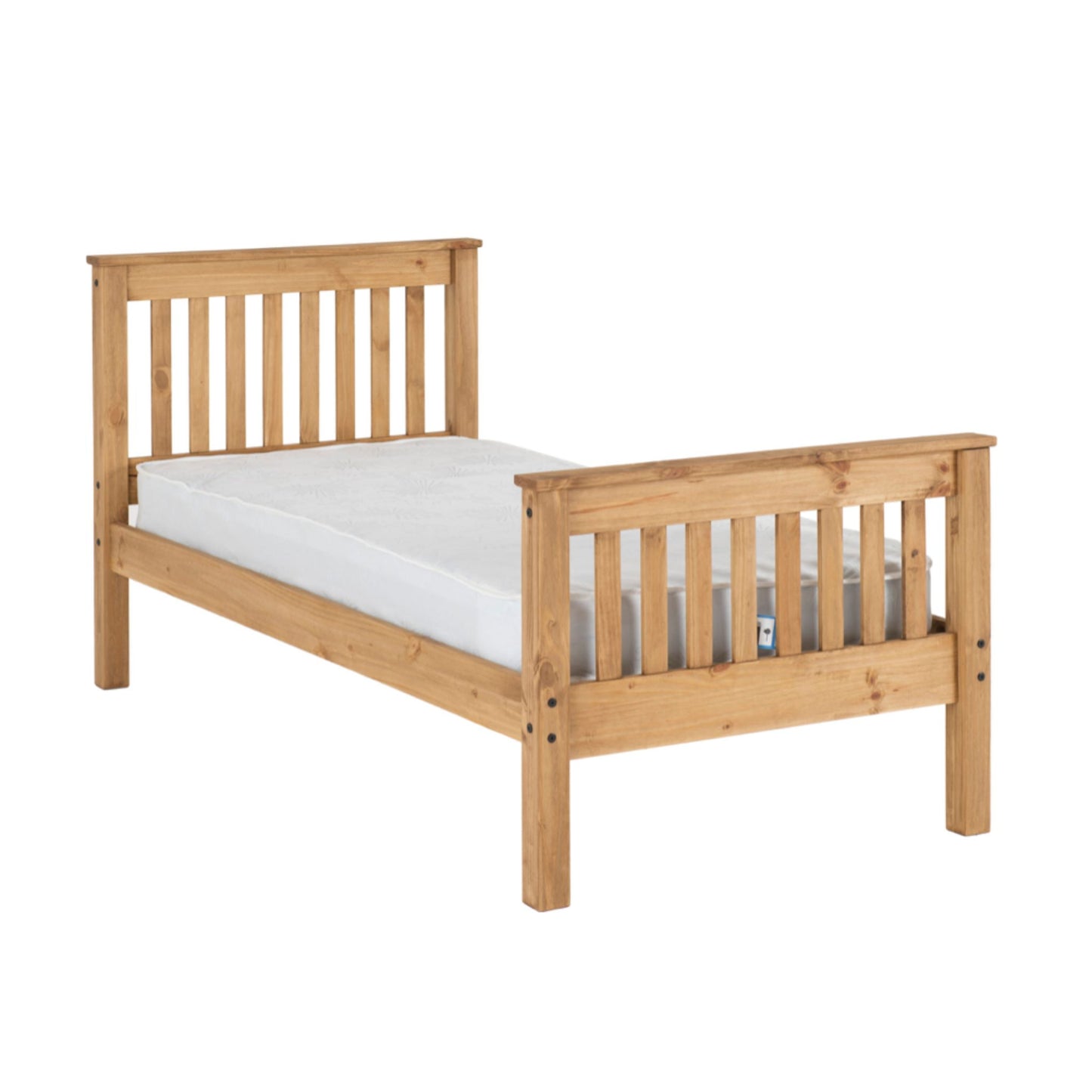 Monaco High foot End Single Bed waxed Pine Finish