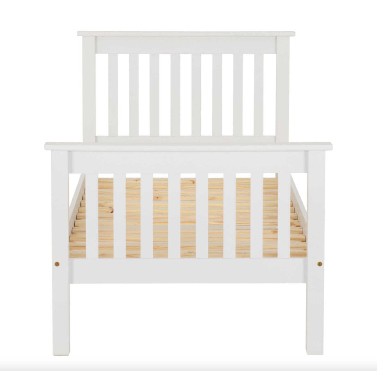 Monaco High Foot End Single Bed Finished in White