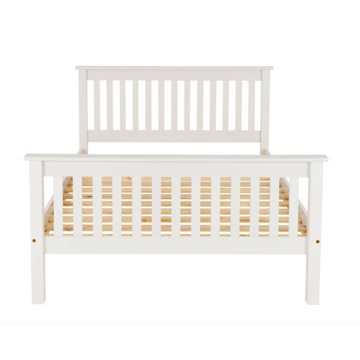 Monaco High Foot end Double Bed finished in White lacquer