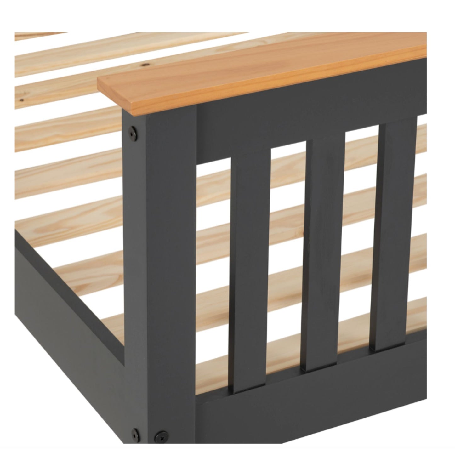 Monaco High Foot end Single Bed in Grey/Oak