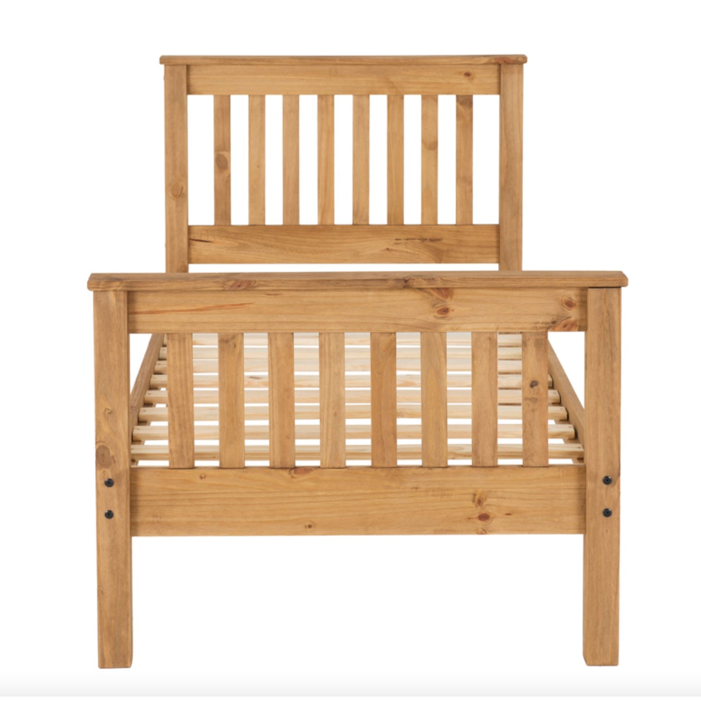 Monaco High foot End Single Bed waxed Pine Finish