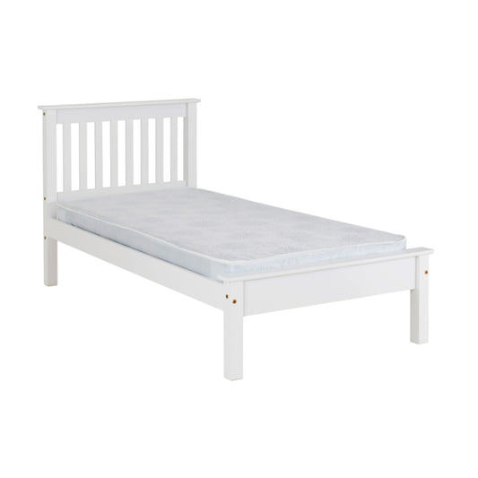Monaco Single Bed with low foot end in White