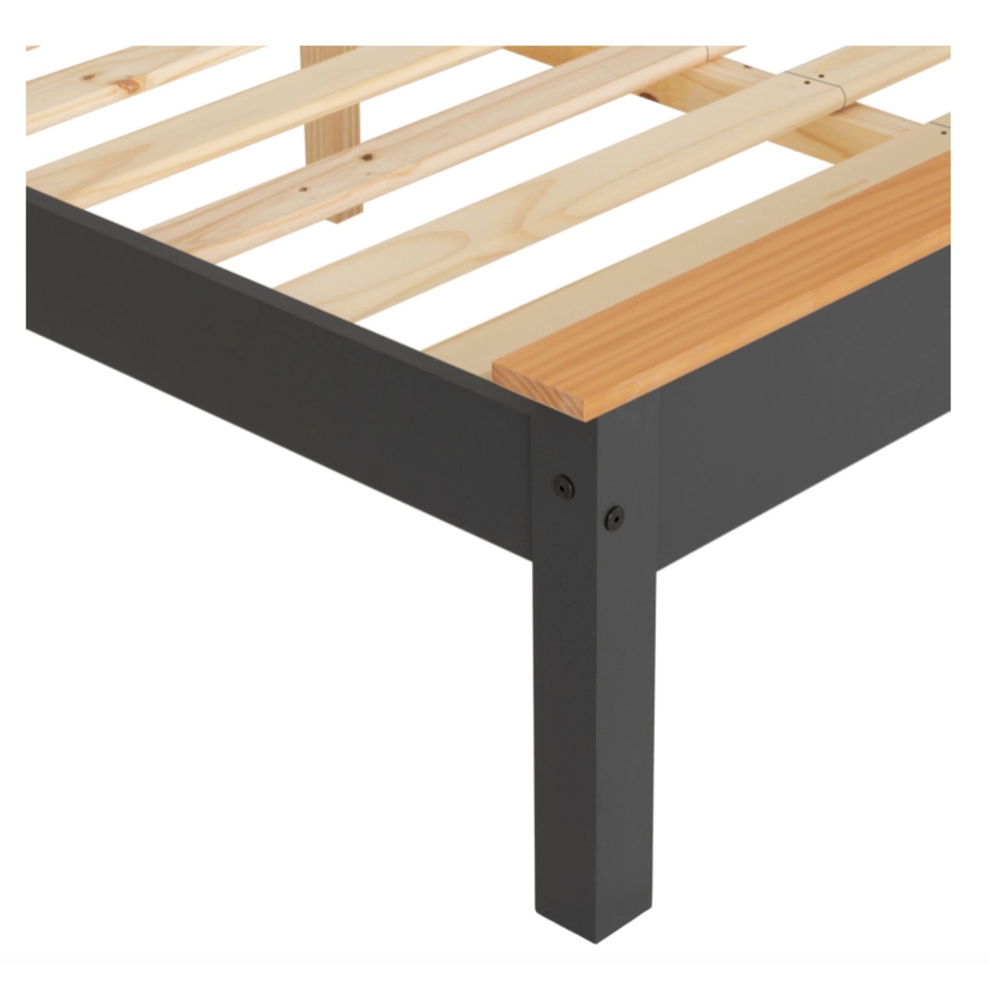 Monaco Low Foot End Double Bed in grey lacquer and Oak