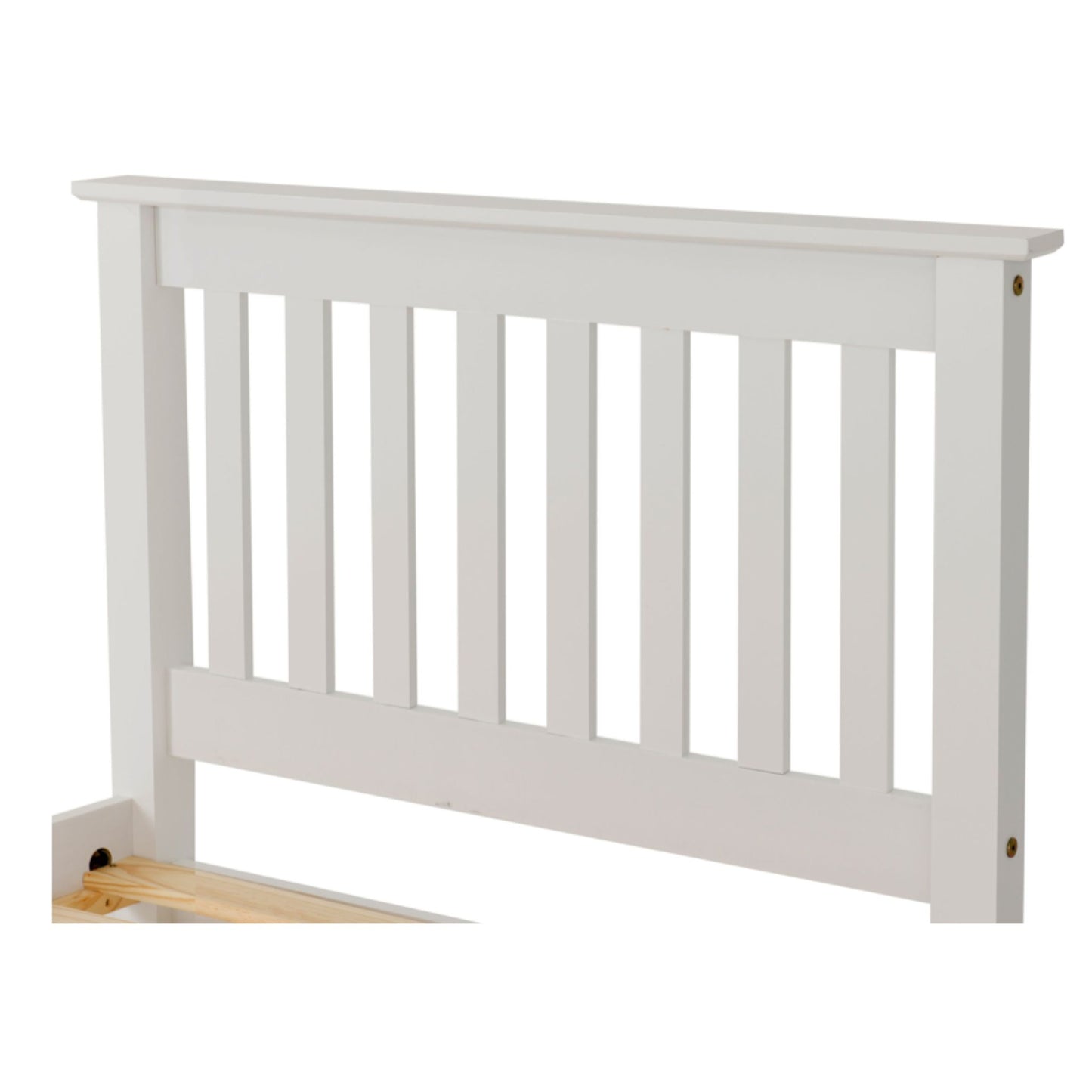 Monaco Single Bed with low foot end in White