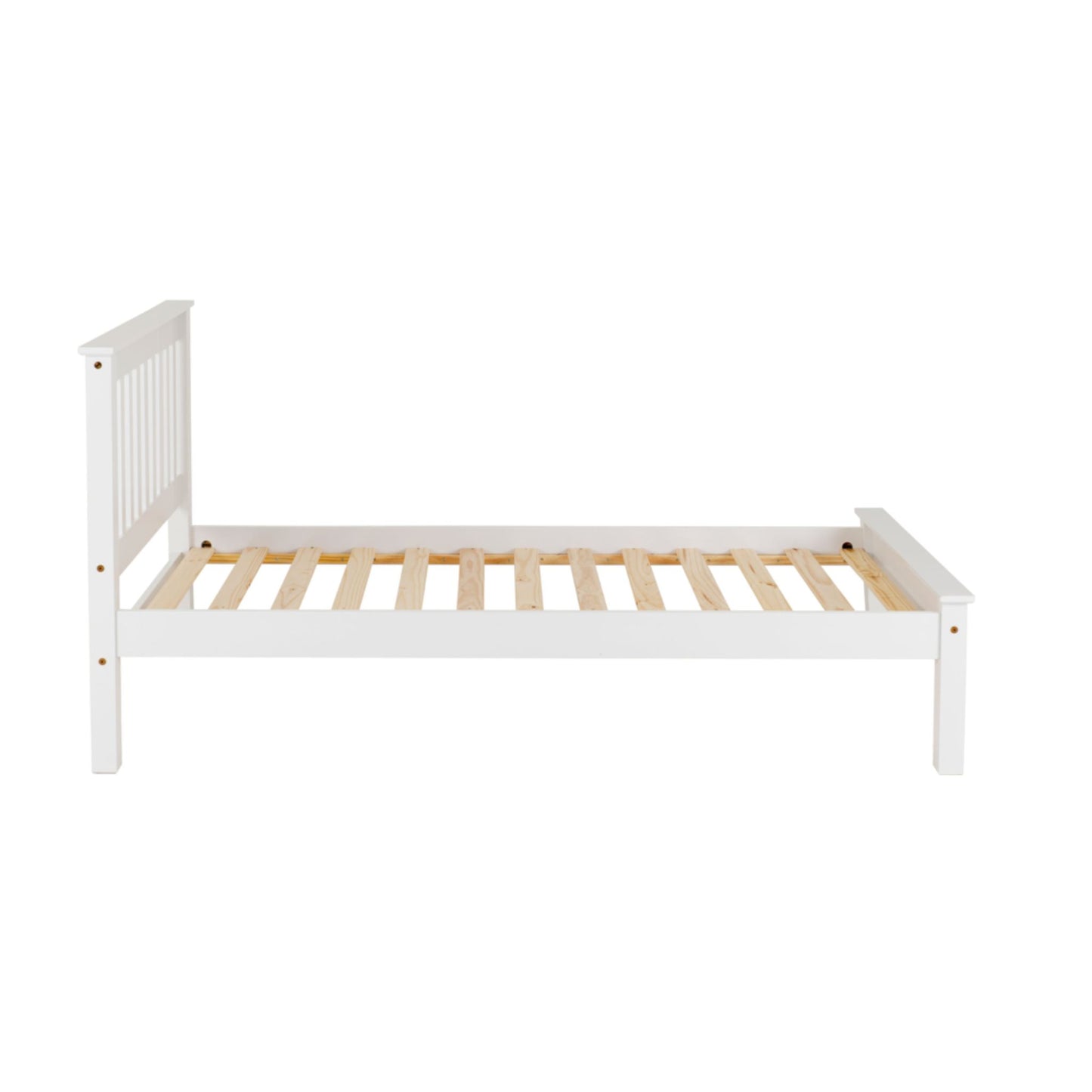 Monaco Single Bed with low foot end in White